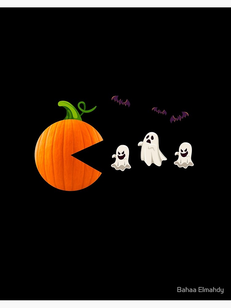  Funny Halloween Pumpkin Eating Ghost, Gamer Men Women Kids T- Shirt : Clothing, Shoes & Jewelry