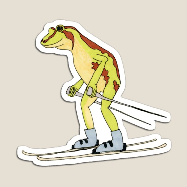 Skiing Alpine Tree Frog Magnet