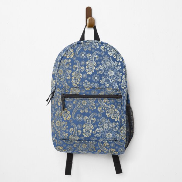 Item preview, Golden Luxury Paisley on Navy Blue Background designed and sold by Gerson Ramos.