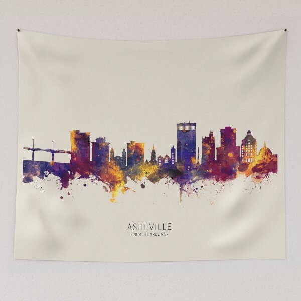 Item preview, Asheville North Carolina Skyline designed and sold by ArtPrints.