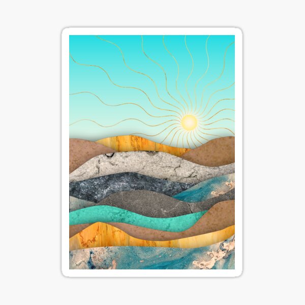 Item preview, Abstract texture landscape with hills and sun designed and sold by CiniArt.