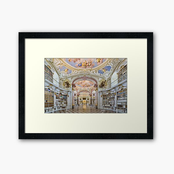 Inside the abbey library of Admont Framed Art Print