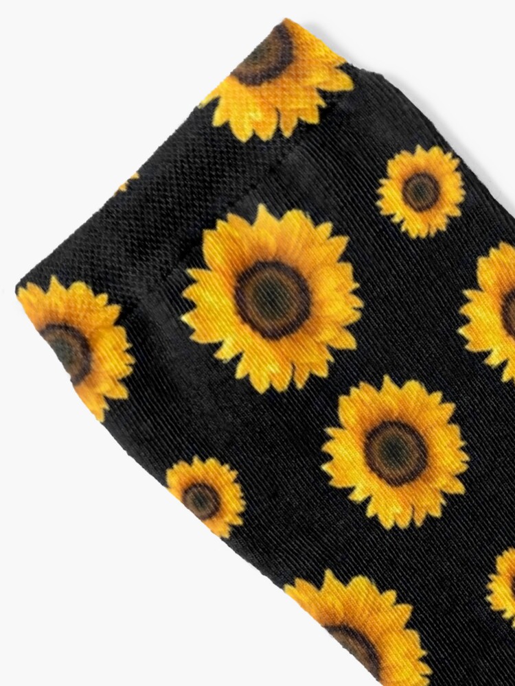 Chaussettes fille à fleurs de tournesol - Blanc et bleu | Doré Doré