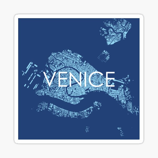 Cities: Venice (text), midnight blue Sticker