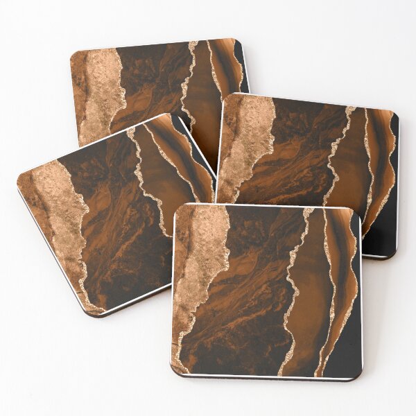 Item preview, Abstract Chocolate Brown & Gold Modern Geode Agate Design designed and sold by Paulele.