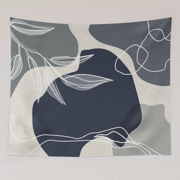 Item preview, Leafy Lane in Blue 1 designed and sold by simplydesignart.