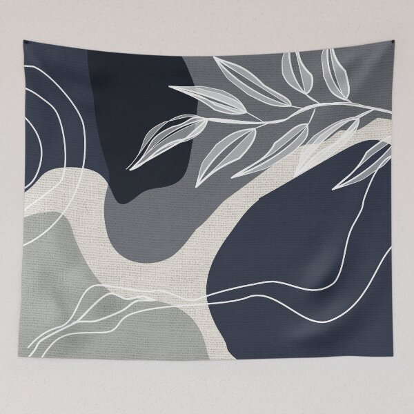 Item preview, Leafy Lane in Blue 3 designed and sold by simplydesignart.