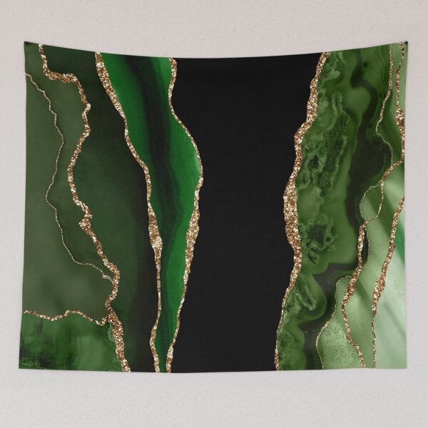 Item preview, Abstract Emerald Green & Gold Modern Geode Agate Design designed and sold by Paulele.