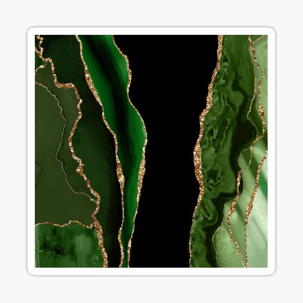 Item preview, Abstract Emerald Green & Gold Modern Geode Agate Design designed and sold by Paulele.
