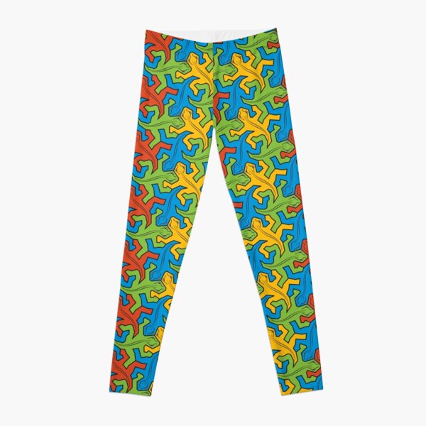The many lizard Escher Pattern Leggings