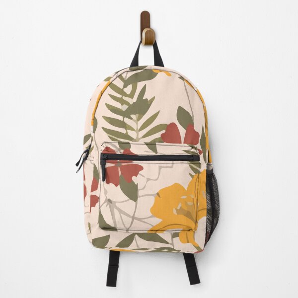Abstract seamless pattern with tropical leaves hawaian Backpack