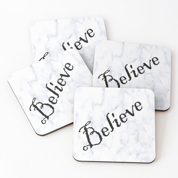 Item preview, Believe Message, Faith, Hope, Inspirational Graphic Art White Marble Designed Background, Black Lettering: Clothing, Home Decor, Phone Cases, Face Masks & More! designed and sold by tamdevo1.