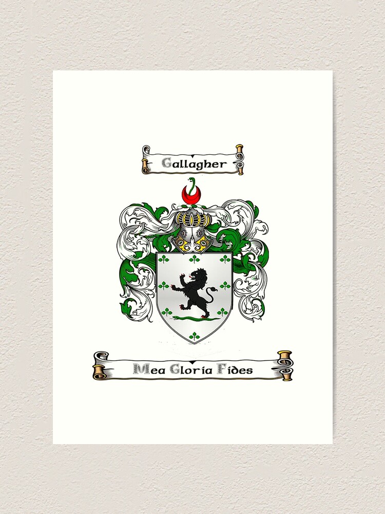 "Gallagher Family Crest and Motto" Art Print for Sale by Hibernia29