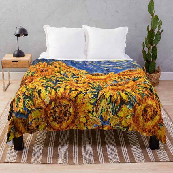Item preview, Sunflowers, sun and summer. Bright yellow flowers and blue sky. Van gogh inspired designed and sold by ElenaGalaxyArt.