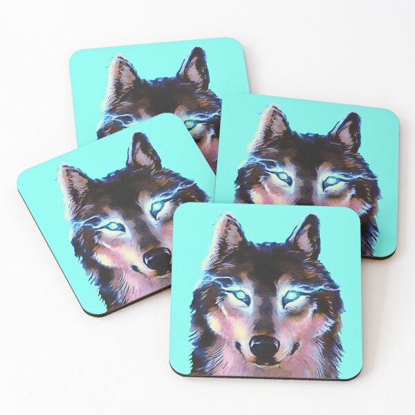 Item preview, Wolf with green shining eyes designed and sold by helenkaiy.