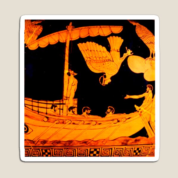 Item preview, The Sirens and Ulysses - greek pottery designed and sold by epistemomania.
