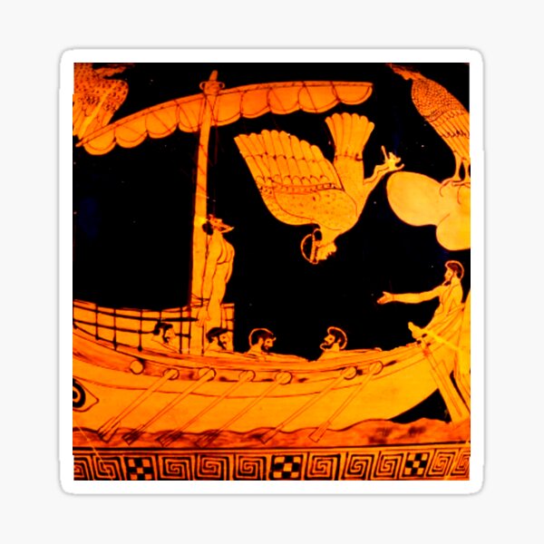 Item preview, The Sirens and Ulysses - greek pottery designed and sold by epistemomania.