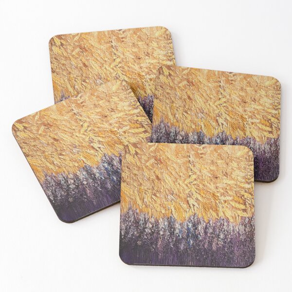 Item preview, Lavender, rye, wheat. Floral yellow and purple abstract designed and sold by ElenaGalaxyArt.