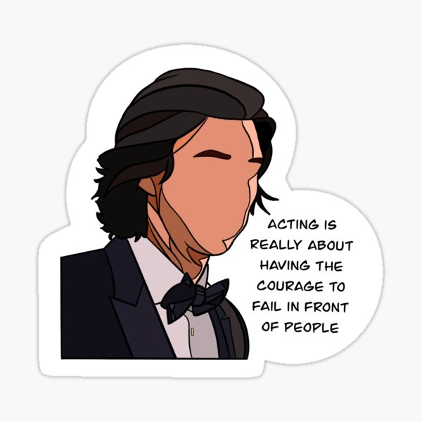 Vista previa del artículo con la obra «Adam Driver - Palabras de pajarita», diseñado y vendido por makemedinosore.
