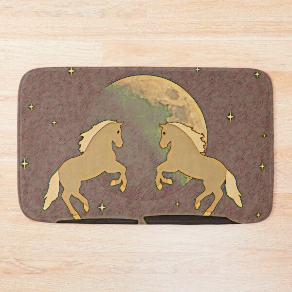 Item preview, A pair of horses against the background of the full moon designed and sold by helenkaiy.