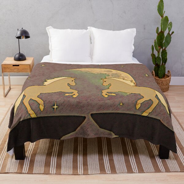 Item preview, A pair of horses against the background of the full moon designed and sold by helenkaiy.