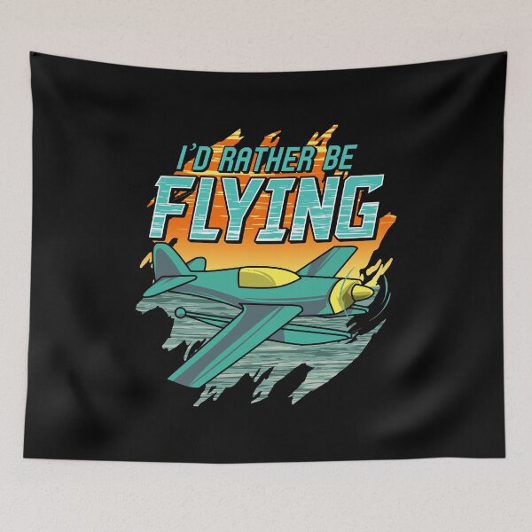 Item preview, I'd Rather Be Flying Retro Airplane Pilot Aviation designed and sold by perfectpresents.