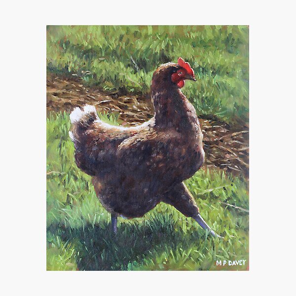 Item preview, Single chicken walking around on grass designed and sold by martyee.