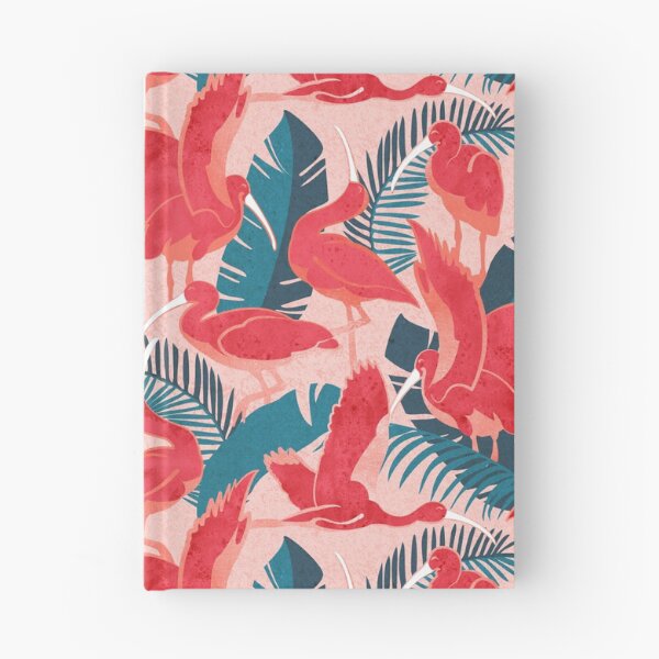 Item preview, Luxurious Scarlet Ibis // pink background teal vegetation metal rose and red guará large birds designed and sold by SelmaCardoso.