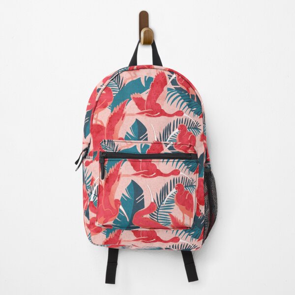 Item preview, Luxurious Scarlet Ibis // pink background teal vegetation metal rose and red guará large birds designed and sold by SelmaCardoso.