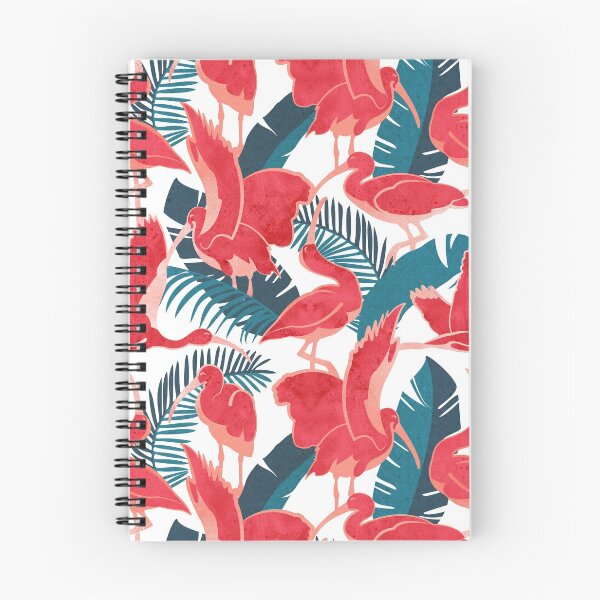 Item preview, Luxurious Scarlet Ibis // white background teal vegetation metal rose and red guará large birds designed and sold by SelmaCardoso.