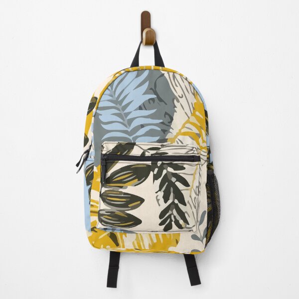 Seamless tropical pattern with abstraction plants leaves Backpack