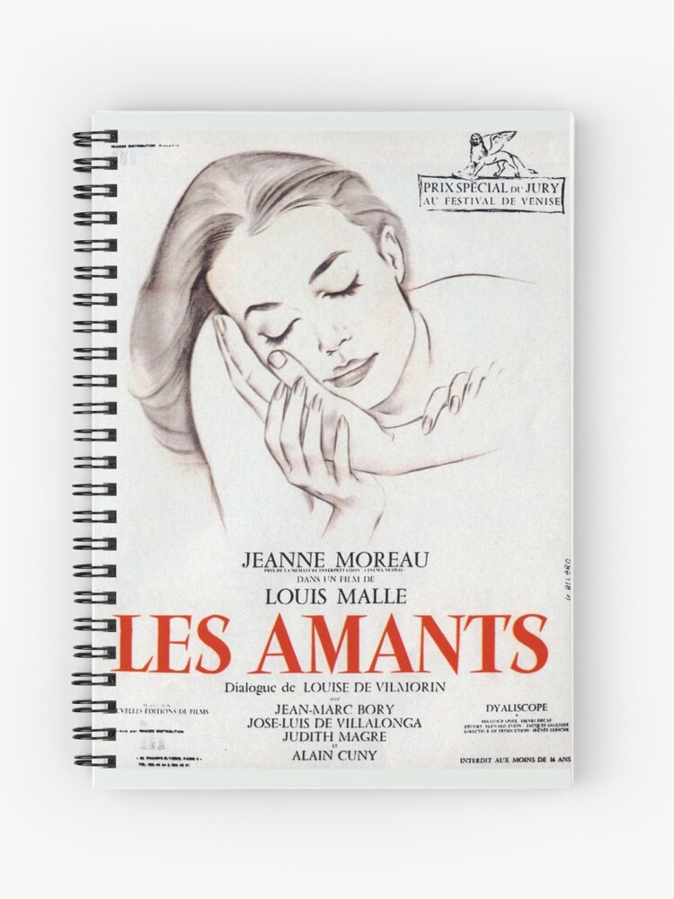 Les Amants (The Lovers) - Louis Malle - vintage French New Wave film poster  | Spiral Notebook