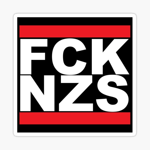 FCK NZS Aufnäher Fuck Nazis Aufbügler Biker Patch Rocker Bügelbilder gegen Nazis Sticker Anti-Rassismus Geschenk DIY Applikation für Jacke/Weste/Jeans/Motorradkoffer 60x60mm