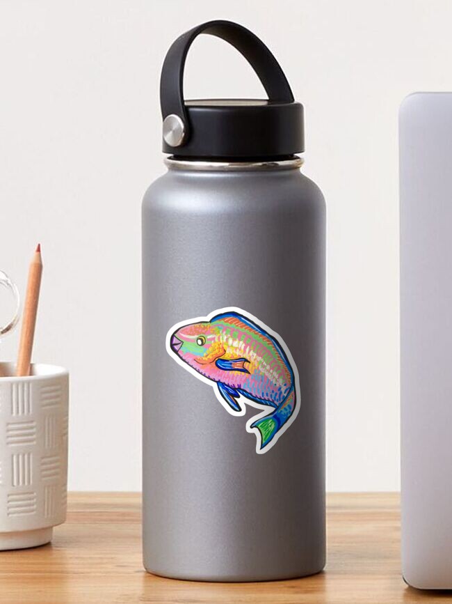Thumbnail 1 of 3, Sticker, Parrotfish designed and sold by thefroglesbian.