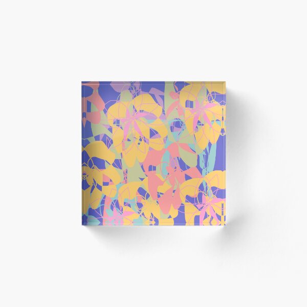 Aperçu de l'œuvre Fleurs en bleu foncé et jaune créée et vendue par Claudia Caseri.