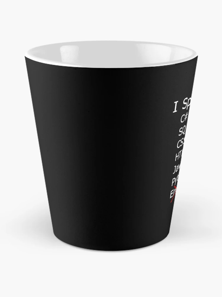 Thumbnail 2 of 4, Coffee Mug, I only speak C sharp, sql, css, html, java, python designed and sold by catnamedtiffany.