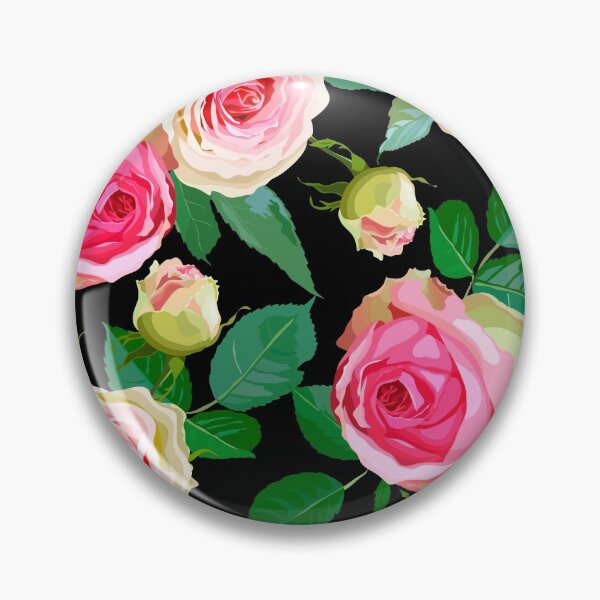 Item preview, Pink rose flowers on black background. designed and sold by Sam2211.