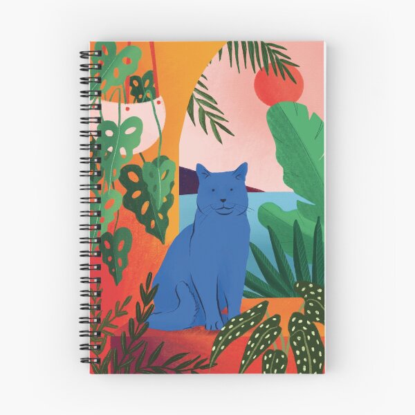 Item preview, Blue cat in a tropical paradise designed and sold by Rona Marin Miller.