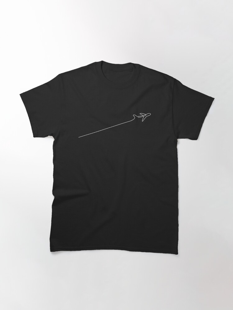 Alternate view of Minimalist line with airplane design Classic T-Shirt
