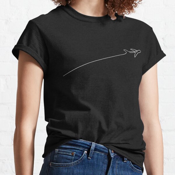 Minimalist line with airplane design Classic T-Shirt