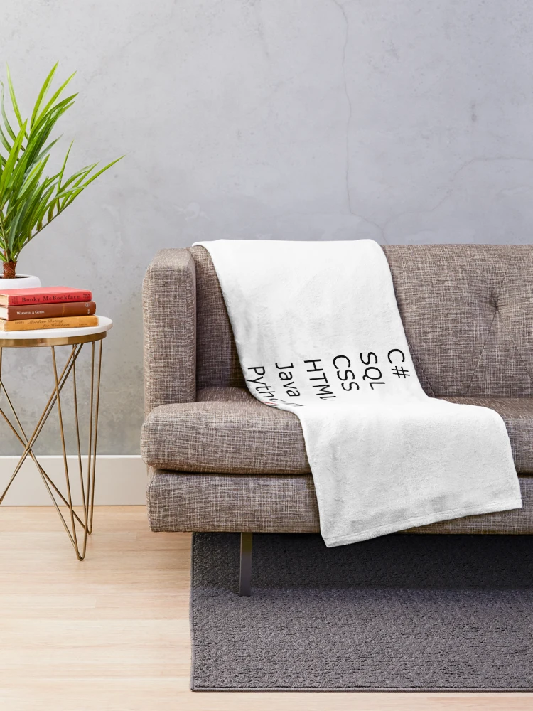Thumbnail 2 of 6, Throw Blanket, I speak C sharp, sql, css, html, java, python designed and sold by catnamedtiffany.