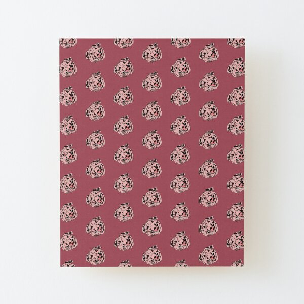 Smiling pug. Pattern. Wood Mounted Print