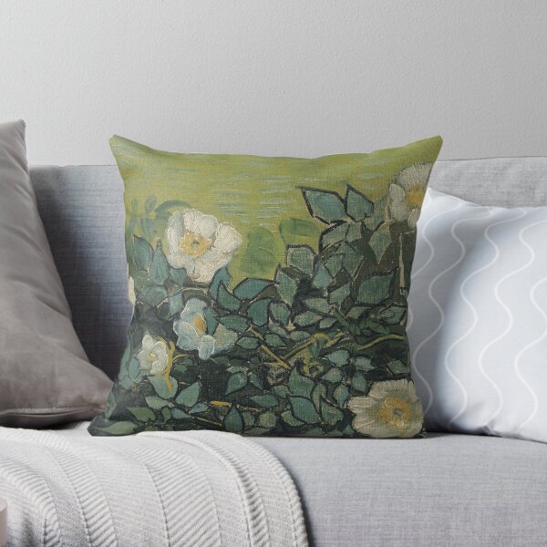 Vincent Van Gogh - Wild roses Throw Pillow