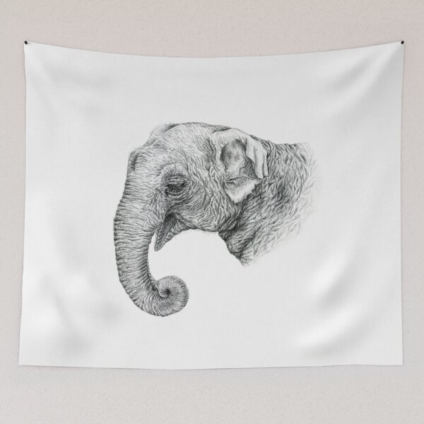 Item preview, Crying Indian Baby Elephant Wildlife Art designed and sold by Kaleigh Day.