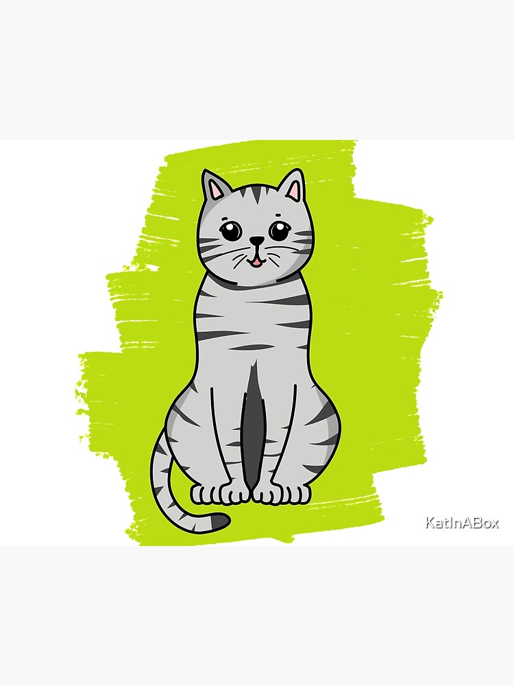 Impression Rigide Chat American Shorthair Gris Par Katinabox Redbubble