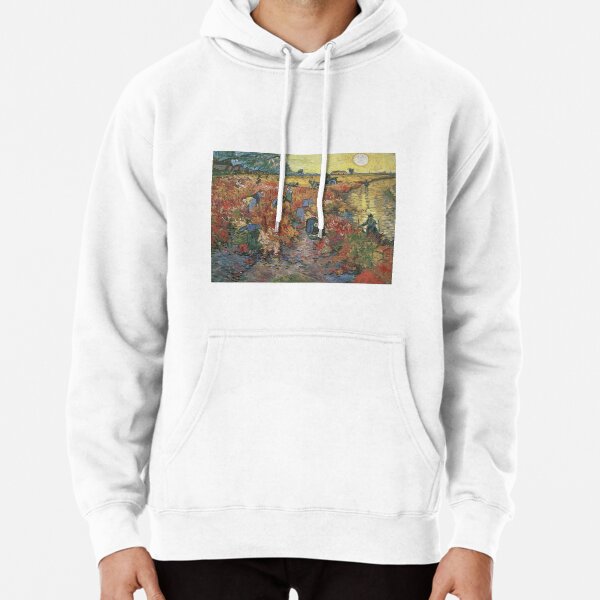 Vincent Van Gogh - The Red Vineyards in Arles Pullover Hoodie