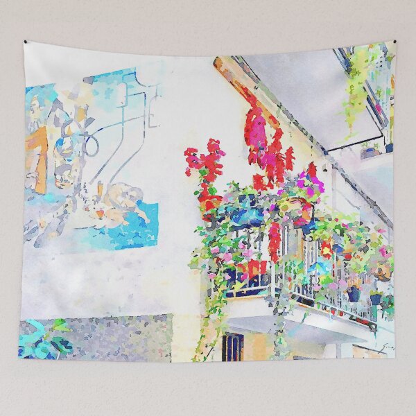 Item preview, Murales and flowered balcony designed and sold by Giuseppe Cocco.