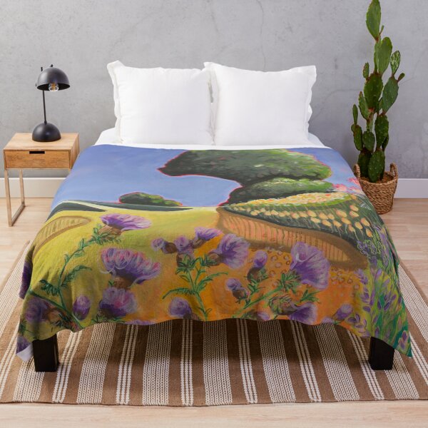The Tree on the Hill Throw Blanket