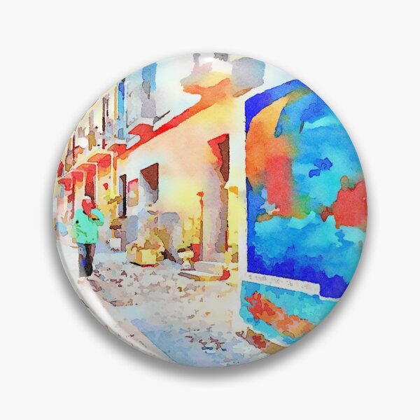Item preview, Man in the street with murals designed and sold by Giuseppe Cocco.
