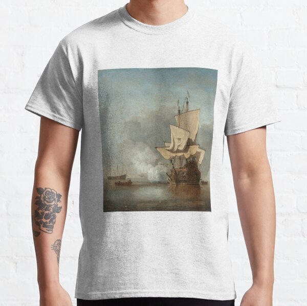 The Cannon Shot (1670) by Willem van de Velde the Younger Classic T-Shirt